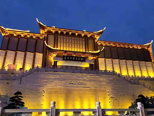 四川蓬溪書(shū)法藝術(shù)中心金屬瓦和斗拱