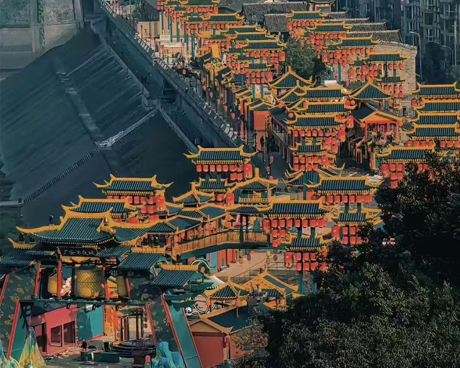 廣安不夜城鋁合金仿古瓦屋面工程