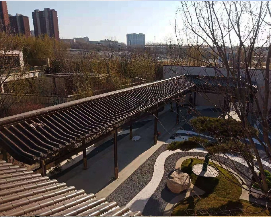 北京長(zhǎng)辛店鑫園聽竹院屋面改造金屬連體瓦的應(yīng)用