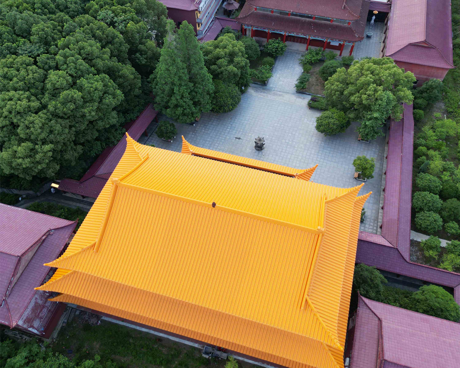 湖南寺院仿古金屬瓦屋面改造